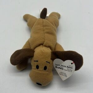Ty 1993 Teenie Beanie Baby Plush Hound Dog "Bones" 6" Stuffed Animal‎ Toy W/Tag